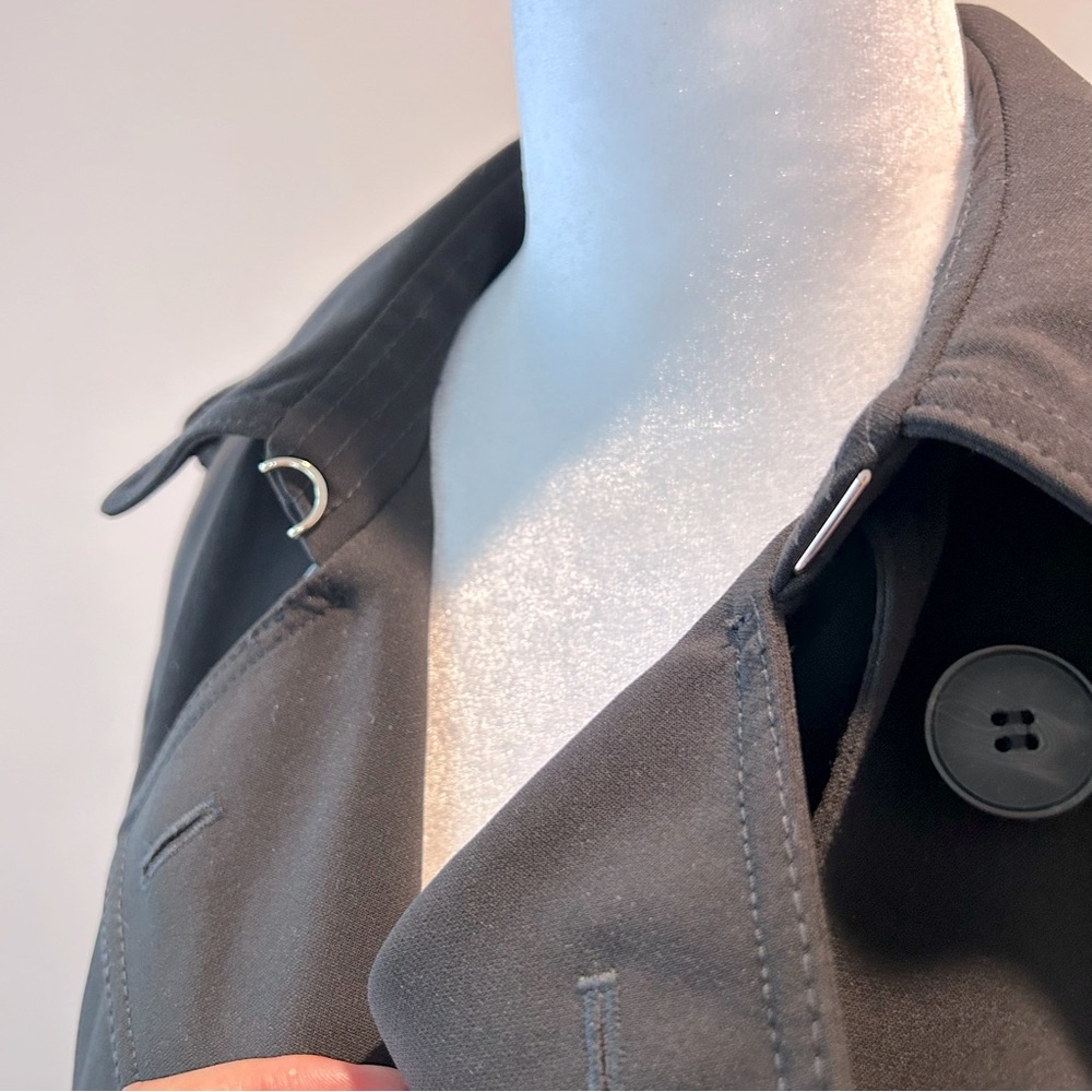 H&M Classic Double Breasted Black Trench Coat - Picture 3 of 6